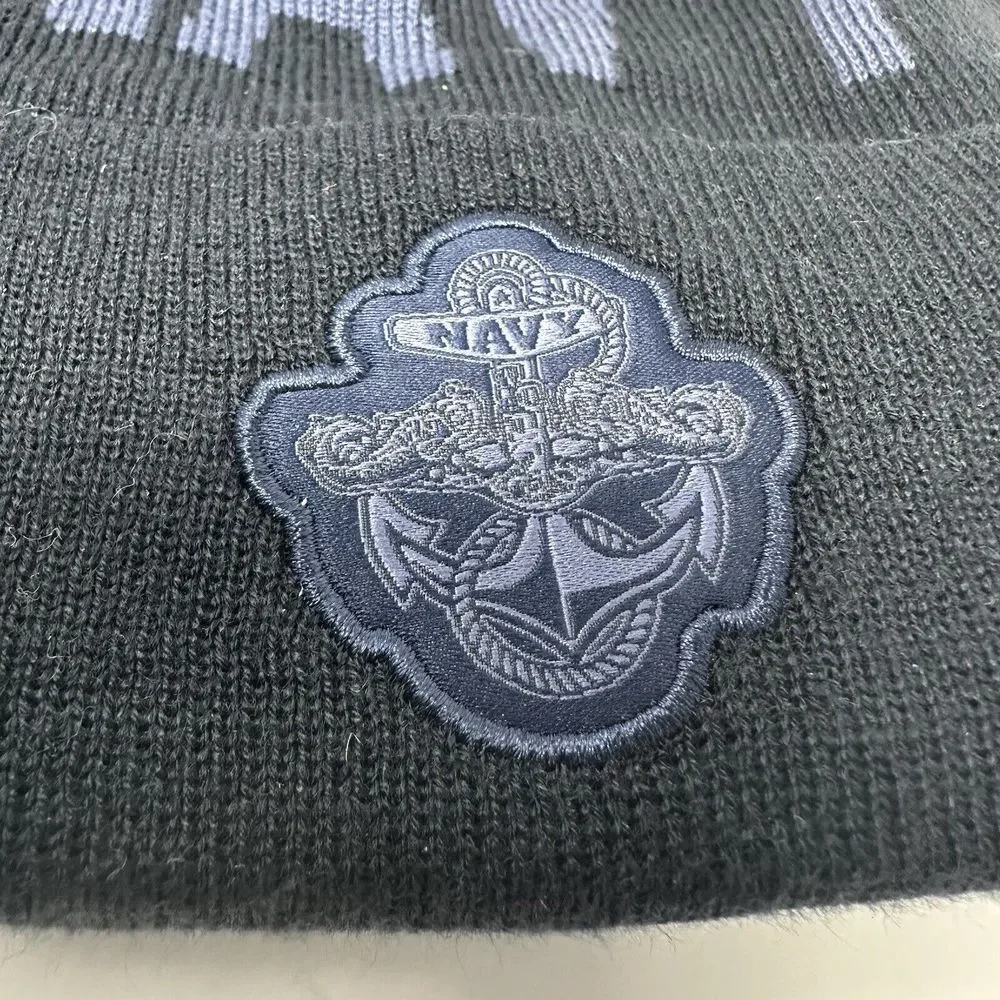 NEW Under Armour Naval Academy Midshipmen Navy Cuffed‎ Pom Hat Winter Cap Beanie - Picture 2 of 8